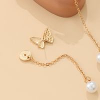 Fashion Butterfly Metal Plating Inlay Artificial Pearl Artificial Diamond Earrings main image 3
