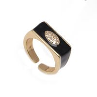 Fashion Geometric Heart Shape Copper Open Ring Inlay Zircon Copper Rings sku image 3