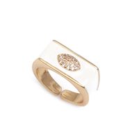 Fashion Geometric Heart Shape Copper Open Ring Inlay Zircon Copper Rings sku image 8