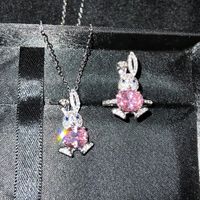 Fashion Rabbit Copper Inlay Artificial Gemstones Rings Earrings Necklace main image 2