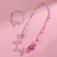 Cute Candy Resin Beaded No Inlaid Bracelets Necklace 2 Piece Set main image 4