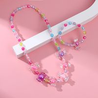 Cute Candy Resin Beaded No Inlaid Bracelets Necklace 2 Piece Set main image 3