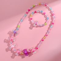 Cute Candy Resin Beaded No Inlaid Bracelets Necklace 2 Piece Set sku image 1
