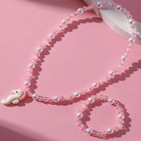 Cute Hippocampus Resin Beaded No Inlaid Bracelets Necklace 2 Pieces main image 2