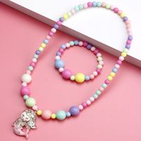 Cute Mermaid Resin Beaded No Inlaid Bracelets Necklace 2 Piece Set main image 6