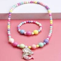 Cute Mermaid Resin Beaded No Inlaid Bracelets Necklace 2 Piece Set main image 5