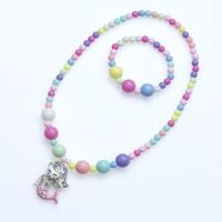 Cute Mermaid Resin Beaded No Inlaid Bracelets Necklace 2 Piece Set main image 2