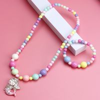 Cute Mermaid Resin Beaded No Inlaid Bracelets Necklace 2 Piece Set main image 3