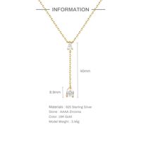 Mode Einfarbig Sterling Silber Halskette Kette Inlay Zircon 925 Silber Halsketten main image 4