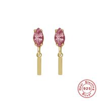 Fashion Letter Sterling Silver Plating Inlay Zircon Drop Earrings 1 Pair sku image 10