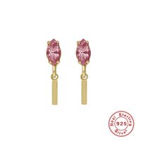 Fashion Letter Sterling Silver Plating Inlay Zircon Drop Earrings 1 Pair sku image 33