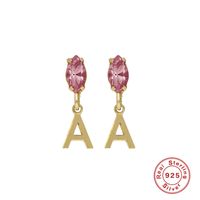 Fashion Letter Sterling Silver Plating Inlay Zircon Drop Earrings 1 Pair sku image 20