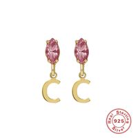 Fashion Letter Sterling Silver Plating Inlay Zircon Drop Earrings 1 Pair sku image 21