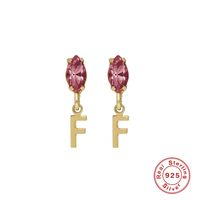 Fashion Letter Sterling Silver Plating Inlay Zircon Drop Earrings 1 Pair sku image 7