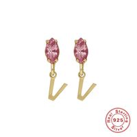 Fashion Letter Sterling Silver Plating Inlay Zircon Drop Earrings 1 Pair sku image 17