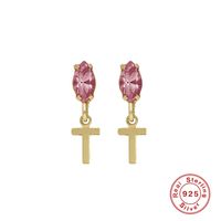 Fashion Letter Sterling Silver Plating Inlay Zircon Drop Earrings 1 Pair sku image 26
