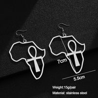 Simple Style Cross Map Plating Stainless Steel None 18K Gold Plated Earrings sku image 3