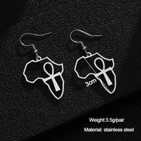 Simple Style Cross Map Plating Stainless Steel None 18K Gold Plated Earrings sku image 1