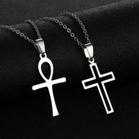 Stainless Steel 18K Gold Plated Fashion Plating Cross None Necklace main image 2