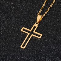 Stainless Steel 18K Gold Plated Fashion Plating Cross None Necklace main image 3