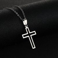 Stainless Steel 18K Gold Plated Fashion Plating Cross None Necklace sku image 1