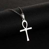 Stainless Steel 18K Gold Plated Fashion Plating Cross None Necklace sku image 1