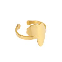 201 Stainless Steel 18K Gold Plated Simple Style Plating Geometric None Open Ring sku image 1