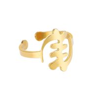 201 Edelstahl 18 Karat Vergoldet Einfacher Stil Überzug Geometrisch Keiner Offener Ring sku image 3