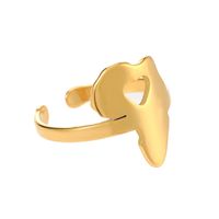 201 Stainless Steel 18K Gold Plated Simple Style Plating Geometric None Open Ring sku image 7