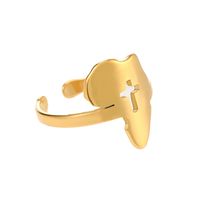 201 Stainless Steel 18K Gold Plated Simple Style Plating Geometric None Open Ring sku image 5