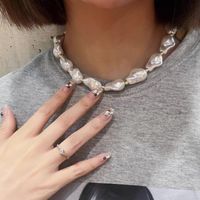 Sweet Geometric Mixed Materials Pearl Necklace main image 1