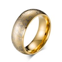 Chinoiserie Geometric Titanium Steel Rings Plating Stainless Steel Rings sku image 3