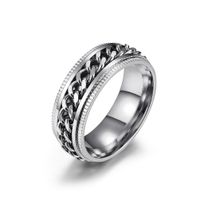 Fashion Geometric Titanium Steel Rings Polishing Stainless Steel Rings sku image 1