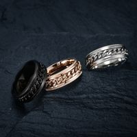Fashion Geometric Titanium Steel Rings Polishing Stainless Steel Rings main image 5