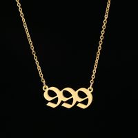 201 Stainless Steel 18K Gold Plated Hip-Hop Plating Number Necklace main image 5