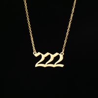 201 Stainless Steel 18K Gold Plated Hip-Hop Plating Number Necklace sku image 11