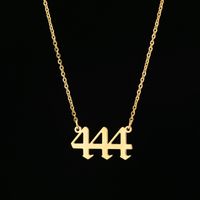 201 Stainless Steel 18K Gold Plated Hip-Hop Plating Number Necklace sku image 13