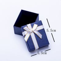 Papel Azul Oscuro Con Anillos De Cinta Pendientes Tachuelas Caja De Regalo Elegante Y Personalizado Colgante Pulsera Y Collar Conjunto Caja De Embalaje sku image 1