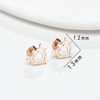 1 Pair Simple Style Geometric Letter Heart Shape Stainless Steel Plating Ear Studs main image 5