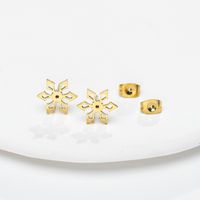 Simple Style Snowflake Stainless Steel Ear Studs Plating No Inlaid Stainless Steel Earrings sku image 3