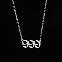 201 Stainless Steel 18K Gold Plated Hip-Hop Plating Number Necklace sku image 9