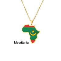 Stainless Steel 18K Gold Plated Fashion Dripping Oil National Flag None Necklace sku image 3