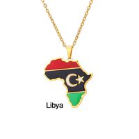 Stainless Steel 18K Gold Plated Fashion Dripping Oil National Flag None Necklace sku image 7