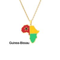 Stainless Steel 18K Gold Plated Fashion Dripping Oil National Flag None Necklace sku image 4