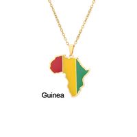 Stainless Steel 18K Gold Plated Fashion Dripping Oil National Flag None Necklace sku image 16