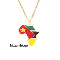 Stainless Steel 18K Gold Plated Fashion Dripping Oil National Flag None Necklace sku image 13