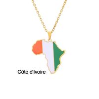 Stainless Steel 18K Gold Plated Fashion Dripping Oil National Flag None Necklace sku image 17