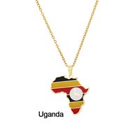 Stainless Steel 18K Gold Plated Fashion Dripping Oil National Flag None Necklace sku image 33