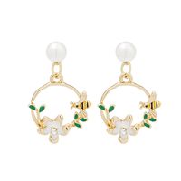 Fashion Flower Alloy Plating Artificial Pearls Earrings main image 5