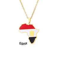 Stainless Steel 18K Gold Plated Fashion Dripping Oil National Flag None Necklace sku image 32